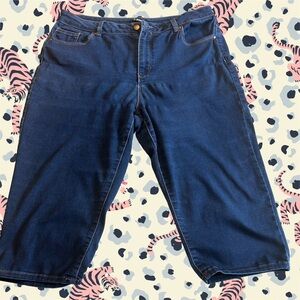 D. Jeans  Women's Dark Blue Cropped Jeans, Size 16